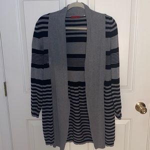Black and Grey Striped Cardigan